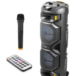 24W Parti 8x2 İnç Taşınabilir Rgb Renkli Kumandalı Mikrofonlu Büyük Boy Karaoke Bluetooth Hoparlör