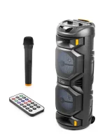 24W Parti 8x2 İnç Taşınabilir Rgb Renkli Kumandalı Mikrofonlu Büyük Boy Karaoke Bluetooth Hoparlör