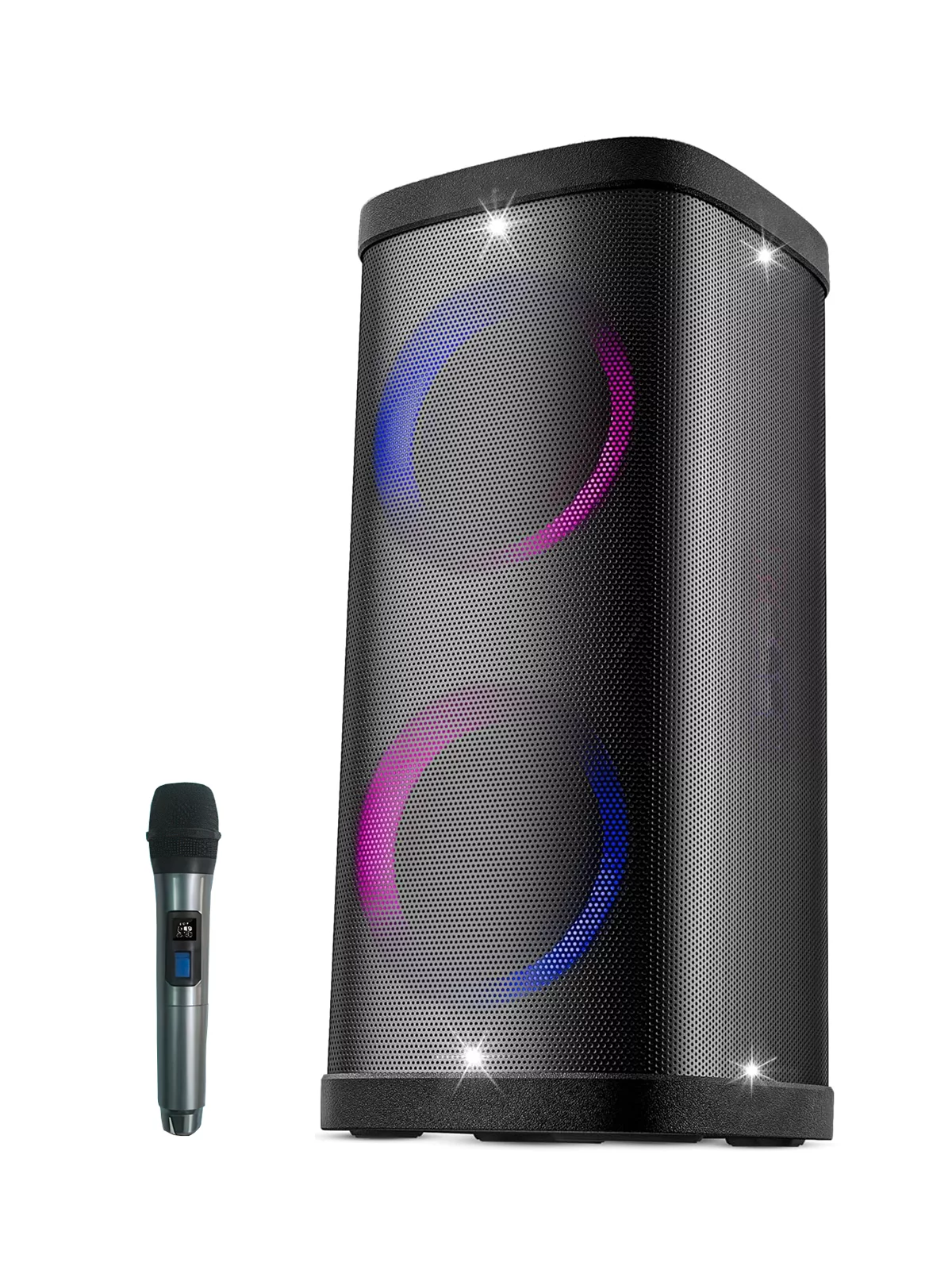 40W 2x6.5İnç Woofer 2x2.5İnç Tweeter Rgb Renkli Mikrofonlu Dev Büyük Boy Karaoke Bluetooth Hoparlör - Görsel 2