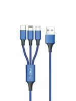 3in1 2A Lightning, Micro, Type-C 1.2M Metal Başlık USB Şarj ve Data Transfer Kablosu - Görsel 3