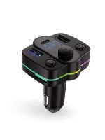 Bluetooth RGB Fm Transmitter 2X USB Type-CUyumlu Şarj Dijital Gösterge Kablosuz BağlantıAraç Şarjı