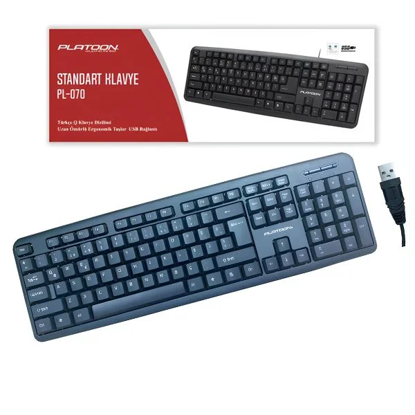 Standart Ofis Kablolu Klavye Usb Uzun Ömürlü Ergonomik