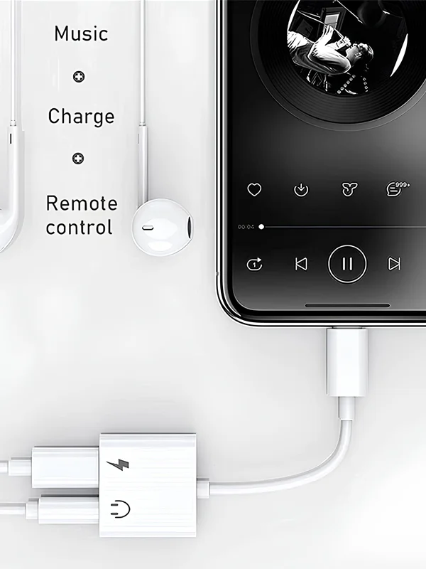 Lightning Kulaklık Çevirici Lightning to 3.5mm Aux Dönüştürücü - Görsel 2