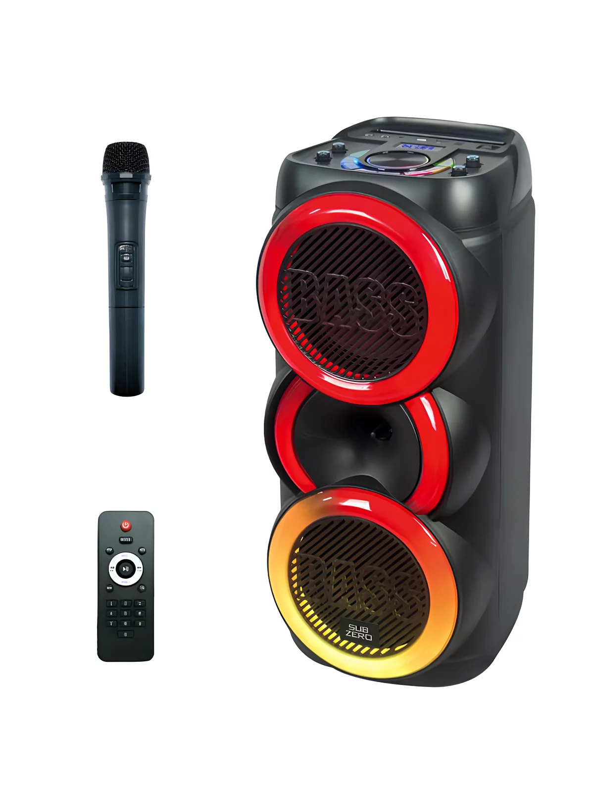 2x8 İnç Taşınabilir Rgb Renkli Kumanda Mikrofonlu Büyük Boy Karaoke Bluetooth Hoparlör - Görsel 2