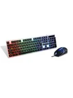 RGB Işıklı Kablolu Klavye Mouse Set Oyuncu Klavye Mouse Yüksek Performans - Görsel 2