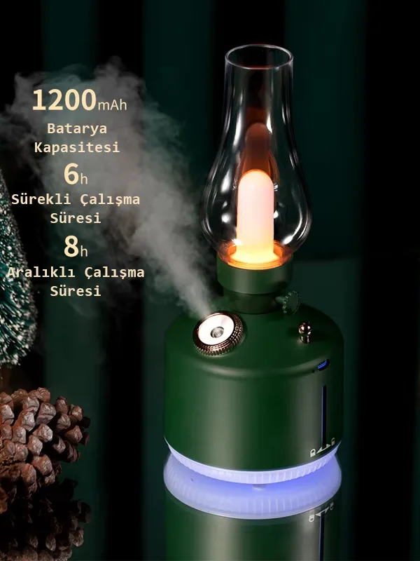 Gaz Yağı Lambası Taşınabilir Şarjlı Parfüm Hava Nemlendirici Usb Ultrasonik Esansiyel Yağı - Görsel 4