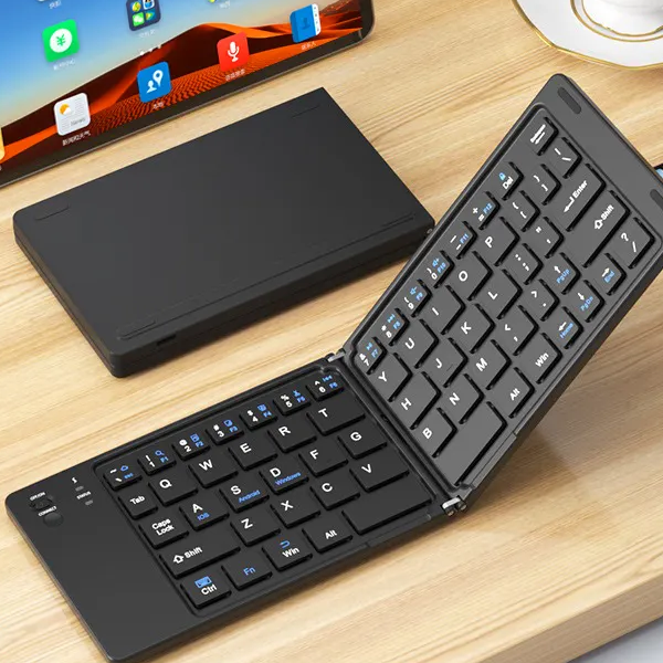 Ultra ince Katlanabilir Android/iOS/Windows Uyumlu Kablosuz Bluetoothlu Klavye
