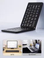 Ultra ince Katlanabilir Android/iOS/Windows Uyumlu Kablosuz Bluetoothlu Klavye - Görsel 8