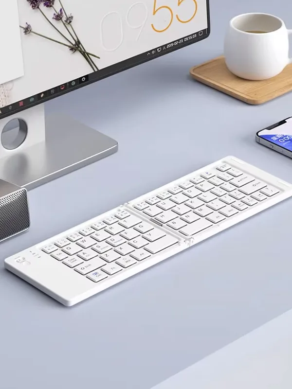 Ultra ince Katlanabilir Android/iOS/Windows Uyumlu Kablosuz Bluetoothlu Klavye - Görsel 10