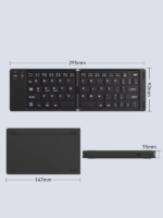 Ultra ince Katlanabilir Android/iOS/Windows Uyumlu Kablosuz Bluetoothlu Klavye - Görsel 6