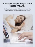 Ultra ince Katlanabilir Android/iOS/Windows Uyumlu Kablosuz Bluetoothlu Klavye - Görsel 15