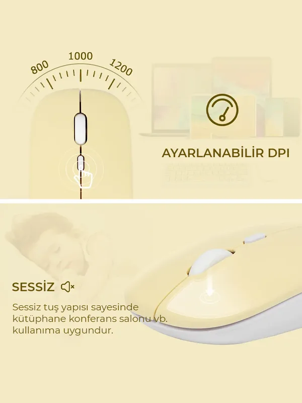 10 İnç Mini Taşınabilir Bluetooth Klavye Mouse Set Android/iOS/Windows Uyumlu Kablosuz Klavye Mouse - Görsel 26