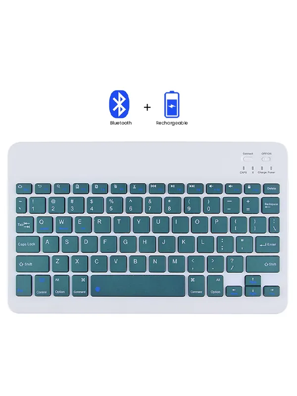 10 İnç Mini Taşınabilir Bluetooth Klavye Mouse Set Android/iOS/Windows Uyumlu Kablosuz Klavye Mouse - Görsel 31