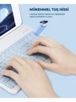 10 İnç Mini Taşınabilir Bluetooth Klavye Mouse Set Android/iOS/Windows Uyumlu Kablosuz Klavye Mouse - Görsel 32