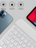 10 İnç Mini Taşınabilir Bluetooth Klavye Mouse Set Android/iOS/Windows Uyumlu Kablosuz Klavye Mouse - Görsel 3