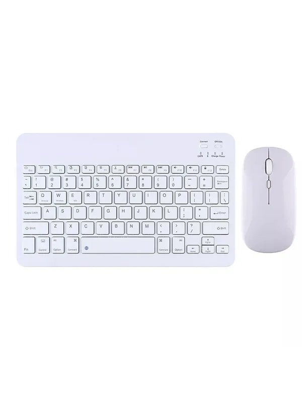 10 İnç Mini Taşınabilir Bluetooth Klavye Mouse Set Android/iOS/Windows Uyumlu Kablosuz Klavye Mouse - Görsel 4