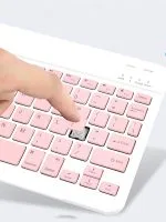 10 İnç Mini Taşınabilir Bluetooth Klavye Mouse Set Android/iOS/Windows Uyumlu Kablosuz Klavye Mouse - Görsel 9