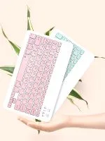 10 İnç Mini Taşınabilir Bluetooth Klavye Mouse Set Android/iOS/Windows Uyumlu Kablosuz Klavye Mouse - Görsel 16