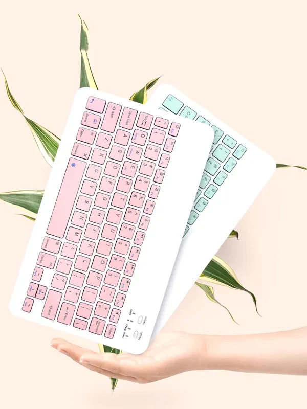 10 İnç Mini Taşınabilir Bluetooth Klavye Mouse Set Android/iOS/Windows Uyumlu Kablosuz Klavye Mouse - Görsel 16