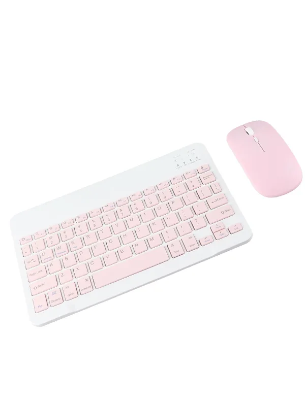 10 İnç Mini Taşınabilir Bluetooth Klavye Mouse Set Android/iOS/Windows Uyumlu Kablosuz Klavye Mouse - Görsel 10