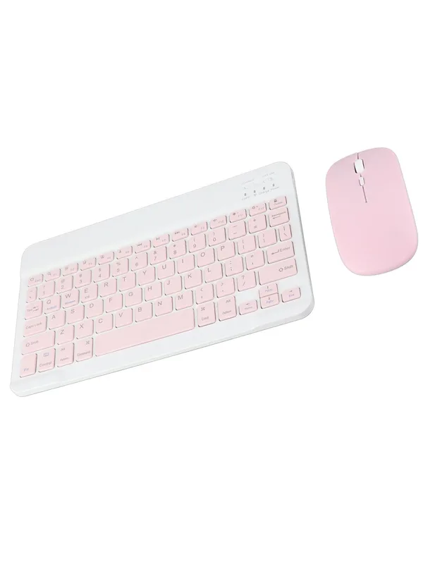 10 İnç Mini Taşınabilir Bluetooth Klavye Mouse Set Android/iOS/Windows Uyumlu Kablosuz Klavye Mouse - Görsel 11