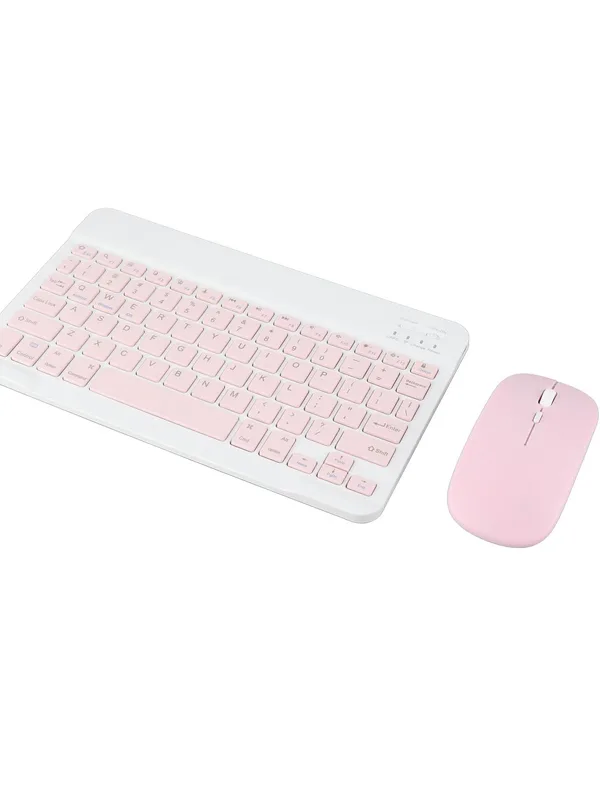 10 İnç Mini Taşınabilir Bluetooth Klavye Mouse Set Android/iOS/Windows Uyumlu Kablosuz Klavye Mouse - Görsel 12