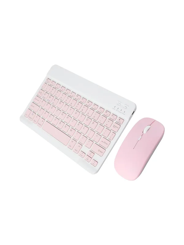 10 İnç Mini Taşınabilir Bluetooth Klavye Mouse Set Android/iOS/Windows Uyumlu Kablosuz Klavye Mouse - Görsel 13