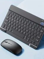 10 İnç Mini Taşınabilir Bluetooth Klavye Mouse Set Android/iOS/Windows Uyumlu Kablosuz Klavye Mouse - Görsel 17