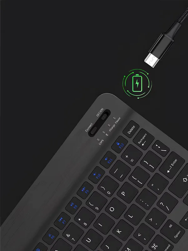 10 İnç Mini Taşınabilir Bluetooth Klavye Mouse Set Android/iOS/Windows Uyumlu Kablosuz Klavye Mouse - Görsel 20