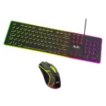 RGB Işıklı Daktilo Tasarımlı Oyuncu Klavye Mouse Set Rainbow Mekanik Hisli