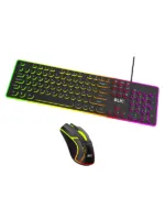 RGB Işıklı Daktilo Tasarımlı Oyuncu Klavye Mouse Set Rainbow Mekanik Hisli