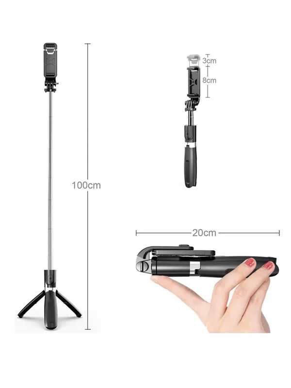 Bluetooth Kumandalı Selfie Çubuğu  iOS ve Android Uyumlu Telefon Tutucu - Görsel 4