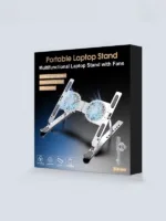 RGB Işıklı Çift Fanlı Hız Ayarlı Aleminyum Laptop Standı Ayarlanabilir Yükseklik 7 Kademeli - Görsel 7