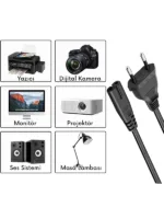 Güç Kablosu Tv/Radyo/Laptop/Ps Adaptör 2 Pin Teyip Fişi 1,5 Metre - Görsel 4