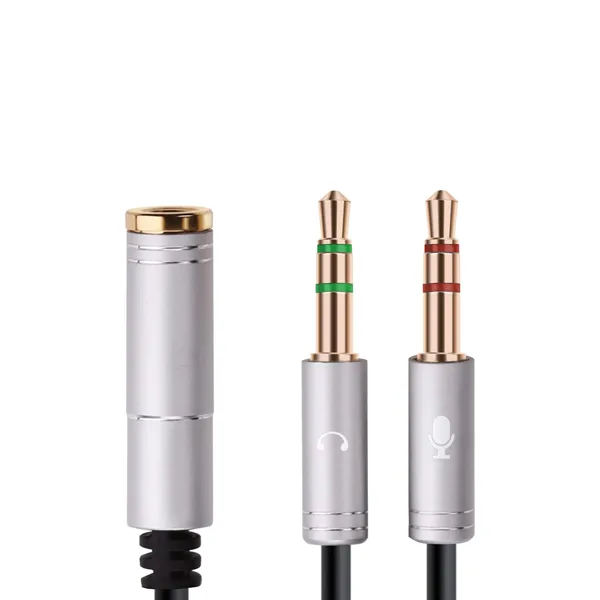 PC İçin Kulaklık Dağıtıcı Kablo 3,5 mm Kulaklık Ses Adaptör Dönüştürücü Kulaklık/Mikrofon ile 2 Çift