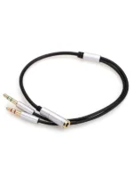 PC İçin Kulaklık Dağıtıcı Kablo 3,5 mm Kulaklık Ses Adaptör Dönüştürücü Kulaklık/Mikrofon ile 2 Çift - Görsel 3