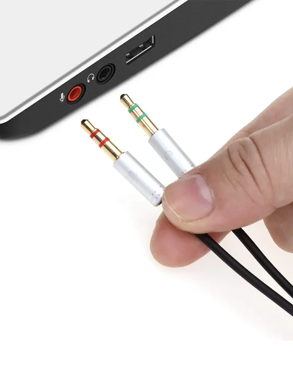 PC İçin Kulaklık Dağıtıcı Kablo 3,5 mm Kulaklık Ses Adaptör Dönüştürücü Kulaklık/Mikrofon ile 2 Çift - Görsel 5