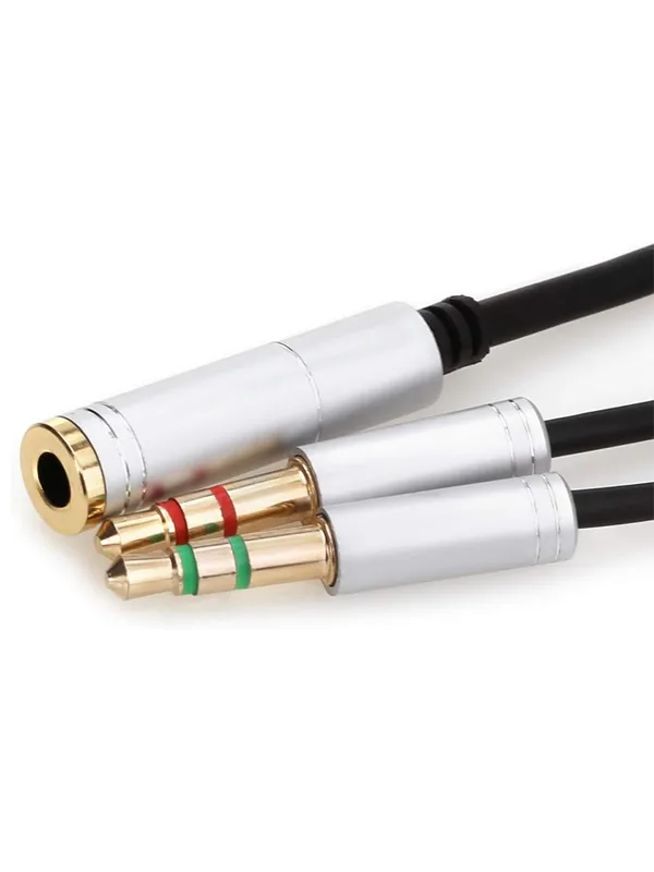 PC İçin Kulaklık Dağıtıcı Kablo 3,5 mm Kulaklık Ses Adaptör Dönüştürücü Kulaklık/Mikrofon ile 2 Çift - Görsel 4