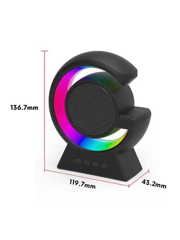 Mini Boy v5.3 TWS Özellikli 5W RGB G Siyah Bluetooth Hoparlör - Görsel 4