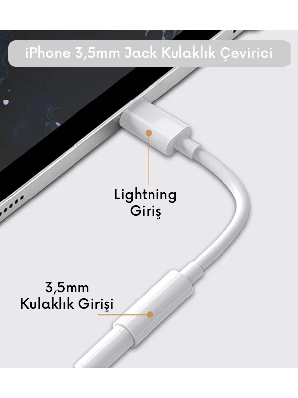 iPhone Aux Dönüştürücü Lightnning Aux Çevirici - Görsel 3