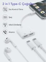 Çift Type-C Dönüştürücü | Şarj + Kulaklık Kullanımı | Hi-Fi Ses Destekli | Tak & Çalıştır - Görsel 2