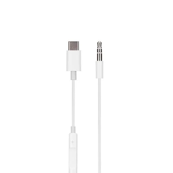 Ses Kontrol Butonlu Type-C to Aux Kablolu 3.5mm Jack Adaptör Çevirici Tak & Çalıştır 1 Metre Kablo