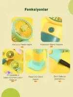 Mini Taşınabilir Masaüstü El Fan Dahili Batarya Kablosuz Kullanım Ultra Kompakt - Görsel 8