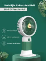 Mini Taşınabilir Masaüstü El Fan Dahili Batarya Kablosuz Kullanım Ultra Kompakt - Görsel 3