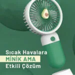 Mini Taşınabilir Masaüstü El Fan Dahili Batarya Kablosuz Kullanım Ultra Kompakt