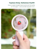 Mini Taşınabilir Masaüstü El Fan Dahili Batarya Kablosuz Kullanım Ultra Kompakt - Görsel 16