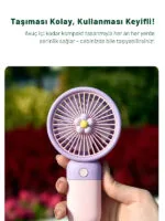 Mini Taşınabilir Masaüstü El Fan Dahili Batarya Kablosuz Kullanım Ultra Kompakt - Görsel 11