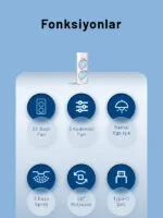 Su Hazneli Buzlu Masaüstü Vantilatör Çift Fan 3 Fan Modu 90° Salınım LED Işık Uzaktan Kumanda - Görsel 5