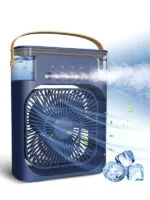 Soğuk Su Buzlu Masaüstü Mist Fan 5 Uçlu Su Sprey 3 Modlu Fan 3 Saat Zamanlayıcı Salınımlı LED Işık