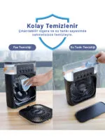 Soğuk Su Buzlu Masaüstü Mist Fan 5 Uçlu Su Sprey 3 Modlu Fan 3 Saat Zamanlayıcı Salınımlı LED Işık - Görsel 7